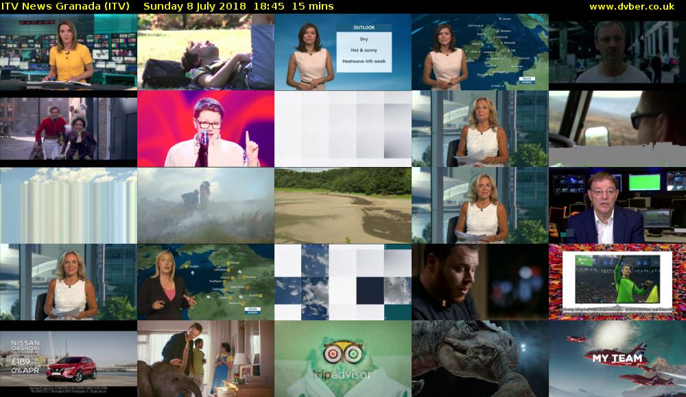 ITV News Granada (ITV) Sunday 8 July 2018 18:45 - 19:00