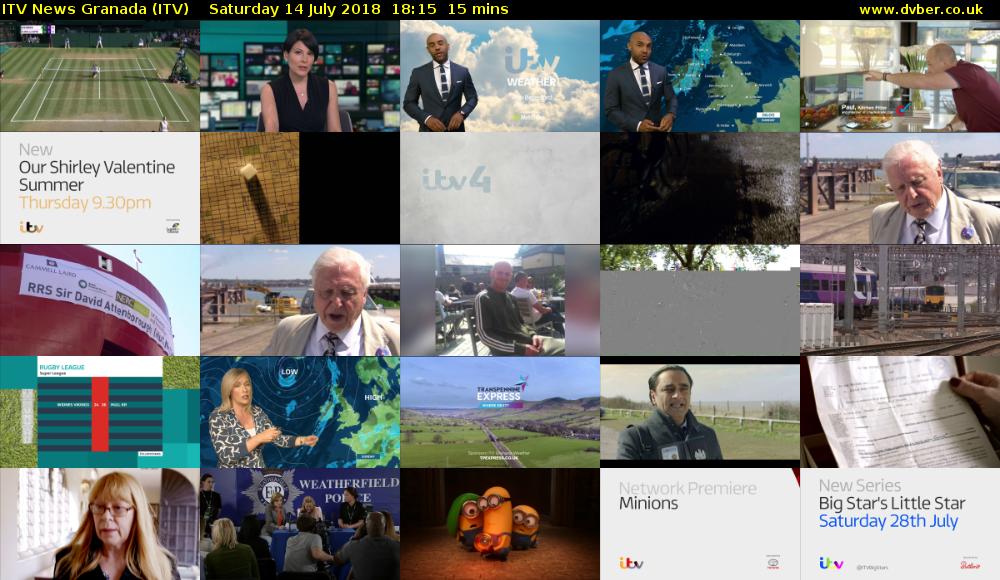 ITV News Granada (ITV) Saturday 14 July 2018 18:15 - 18:30