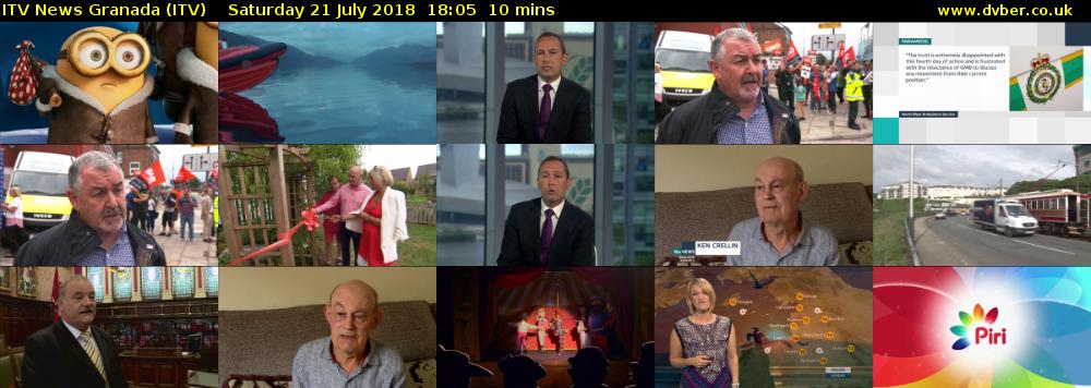 ITV News Granada (ITV) Saturday 21 July 2018 18:05 - 18:15