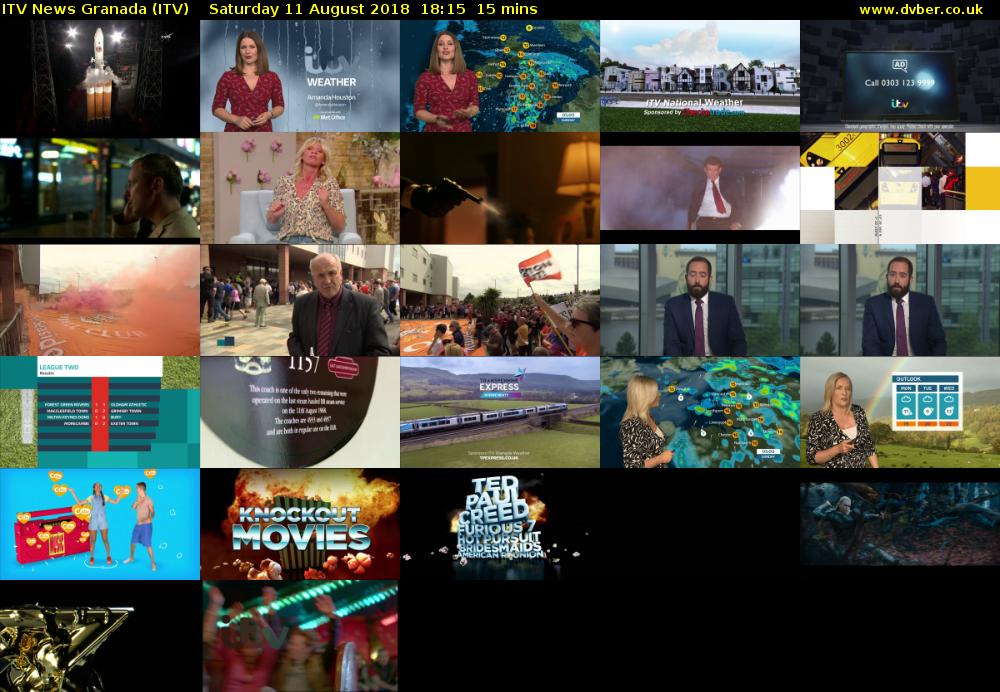 ITV News Granada (ITV) Saturday 11 August 2018 18:15 - 18:30
