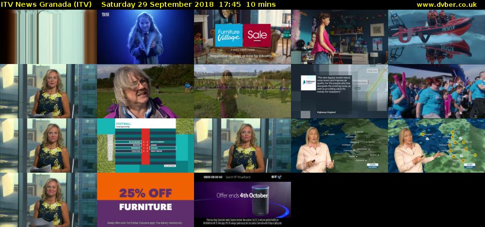 ITV News Granada (ITV) Saturday 29 September 2018 17:45 - 17:55