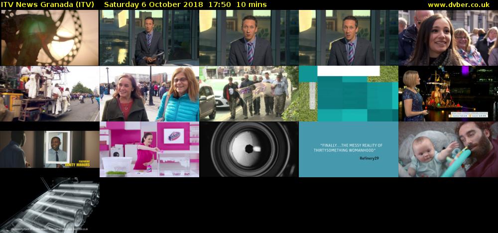 ITV News Granada (ITV) Saturday 6 October 2018 17:50 - 18:00