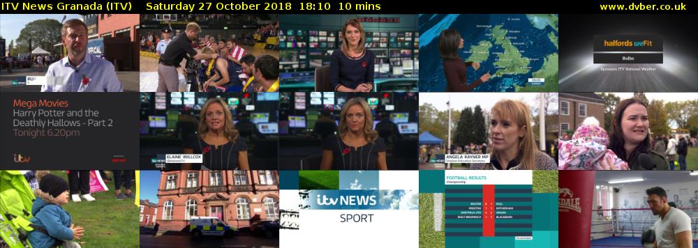 ITV News Granada (ITV) Saturday 27 October 2018 18:10 - 18:20