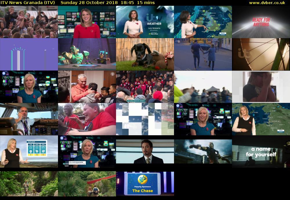 ITV News Granada (ITV) Sunday 28 October 2018 18:45 - 19:00