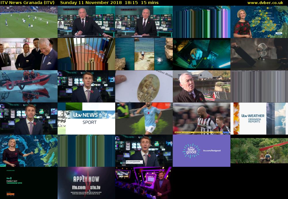 ITV News Granada (ITV) Sunday 11 November 2018 18:15 - 18:30