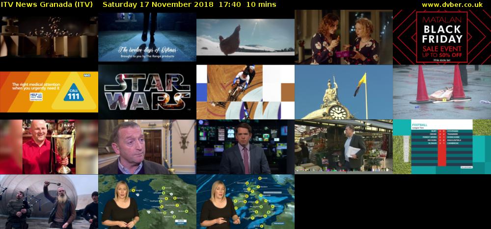 ITV News Granada (ITV) Saturday 17 November 2018 17:40 - 17:50