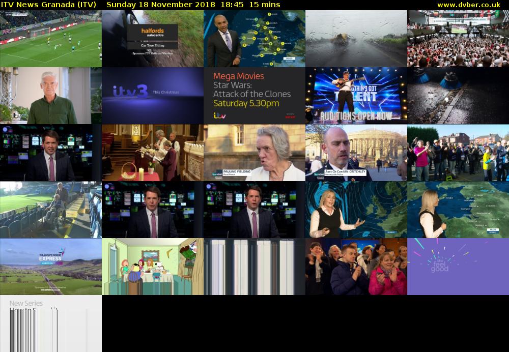 ITV News Granada (ITV) Sunday 18 November 2018 18:45 - 19:00