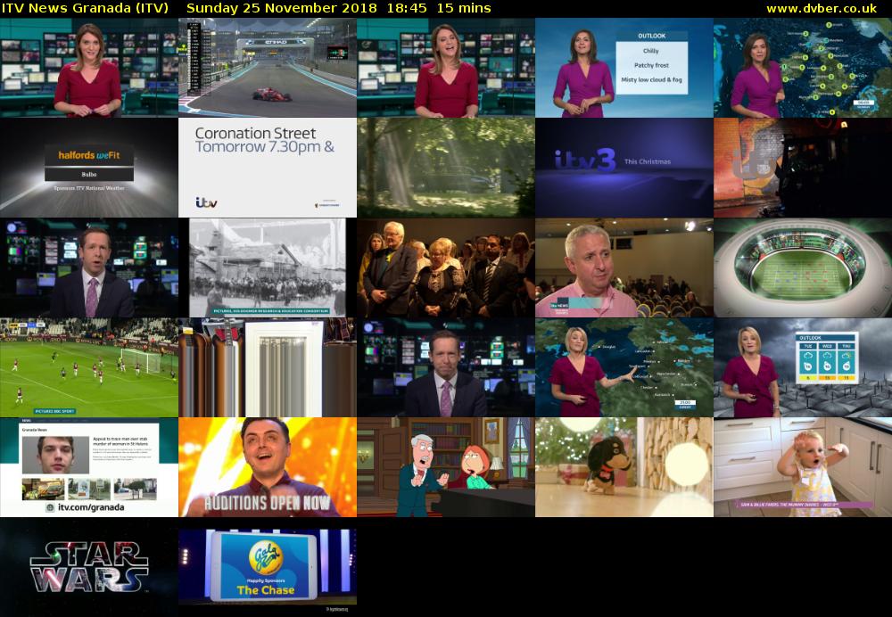 ITV News Granada (ITV) Sunday 25 November 2018 18:45 - 19:00