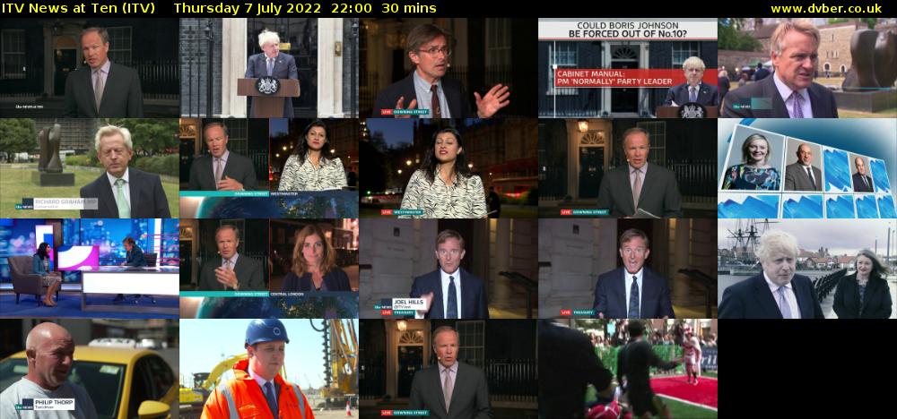 ITV News at Ten (ITV) Thursday 7 July 2022 22:00 - 22:30