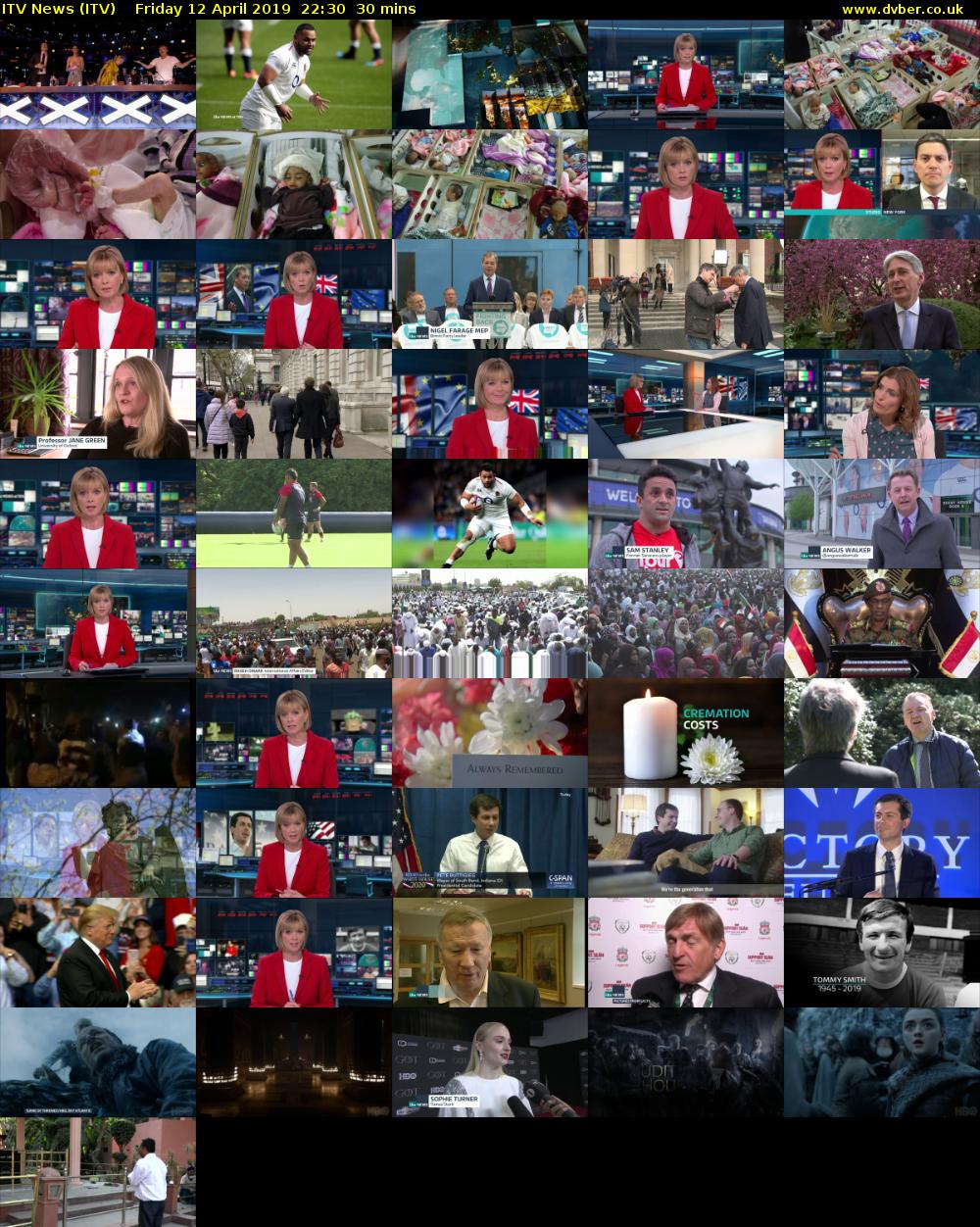 ITV News (ITV) Friday 12 April 2019 22:30 - 23:00