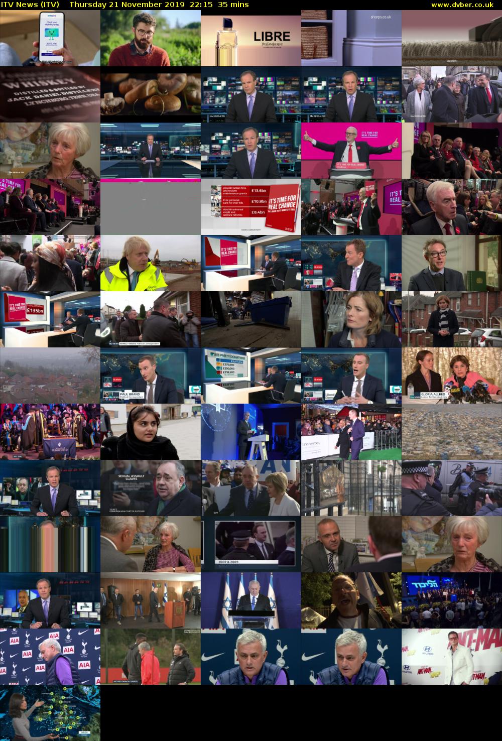 ITV News (ITV) Thursday 21 November 2019 22:15 - 22:50