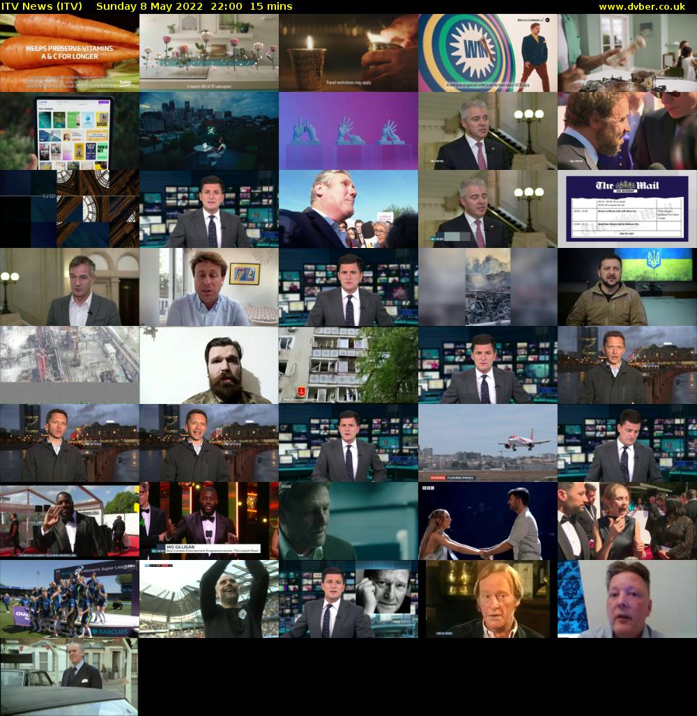 ITV News (ITV) Sunday 8 May 2022 22:00 - 22:15