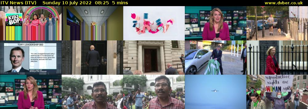 ITV News (ITV) Sunday 10 July 2022 08:25 - 08:30