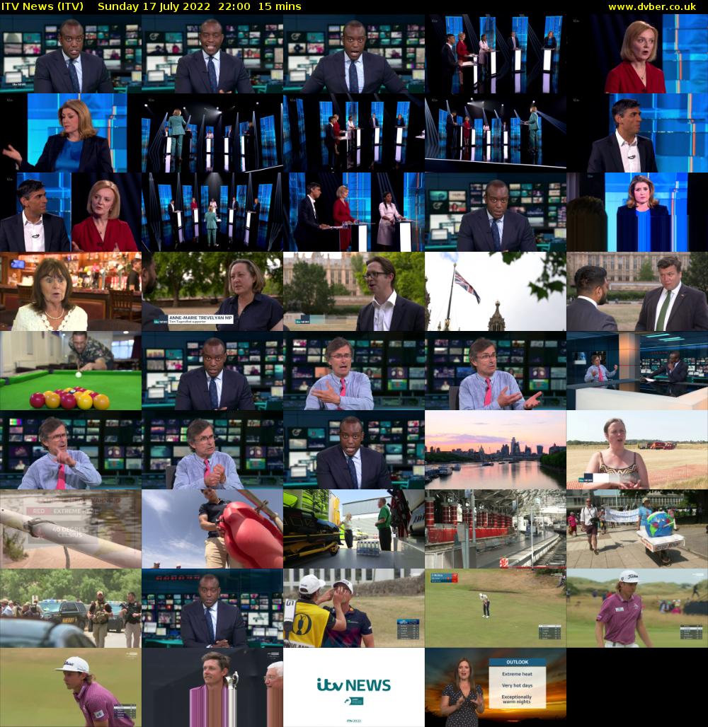 ITV News (ITV) Sunday 17 July 2022 22:00 - 22:15