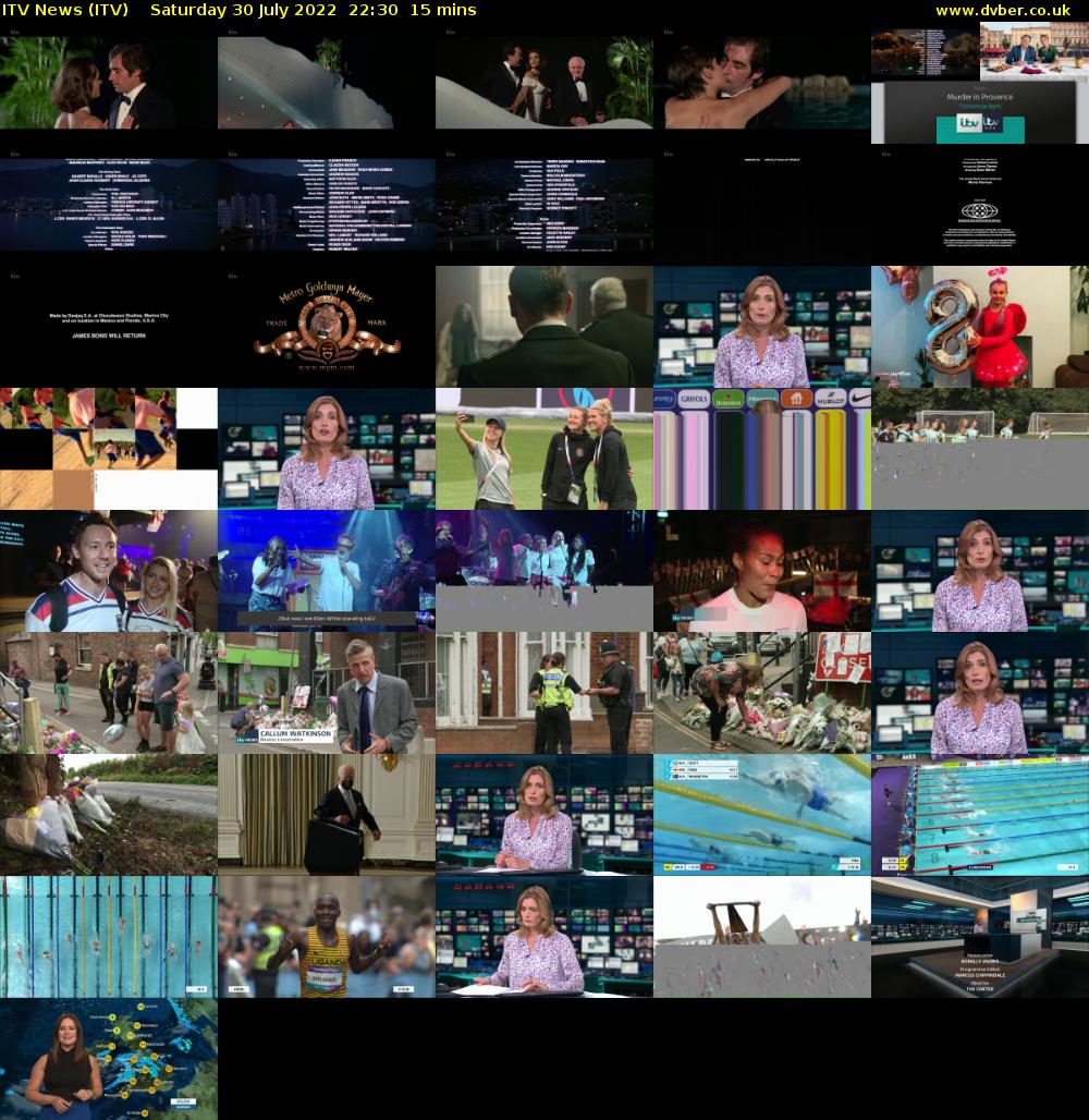 ITV News (ITV) Saturday 30 July 2022 22:30 - 22:45