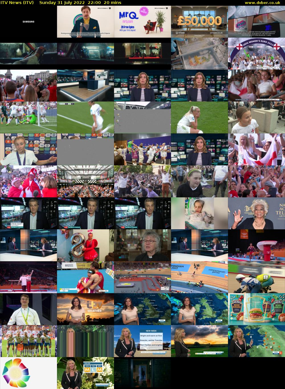ITV News (ITV) Sunday 31 July 2022 22:00 - 22:20