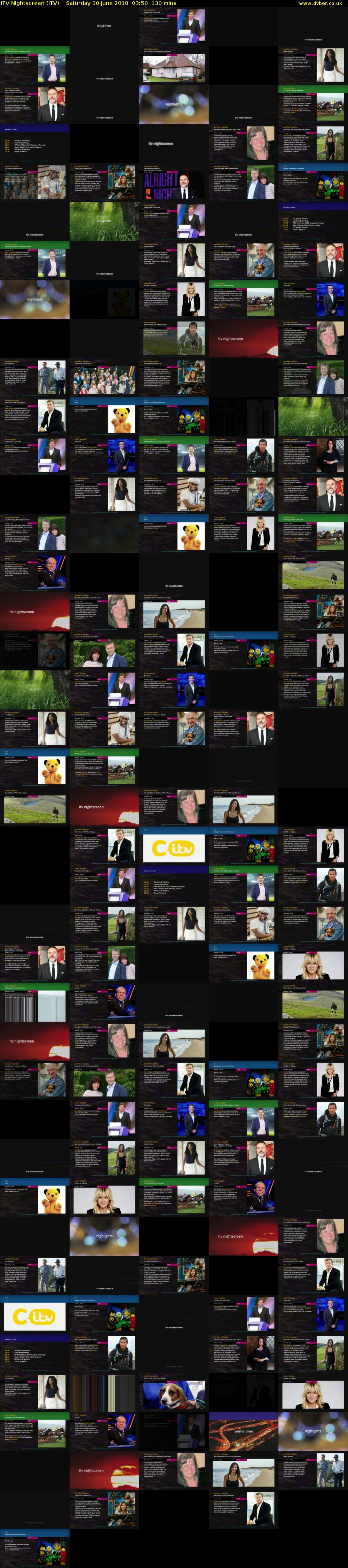 ITV Nightscreen (ITV) Saturday 30 June 2018 03:50 - 06:00