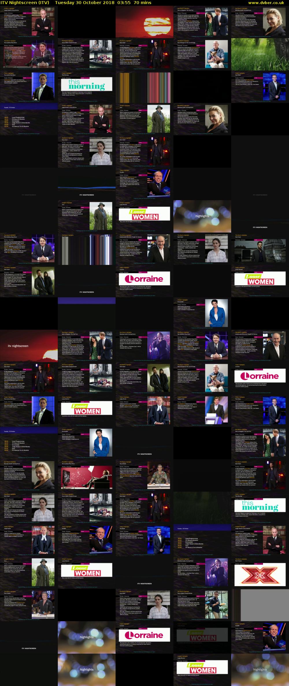 ITV Nightscreen (ITV) Tuesday 30 October 2018 03:55 - 05:05