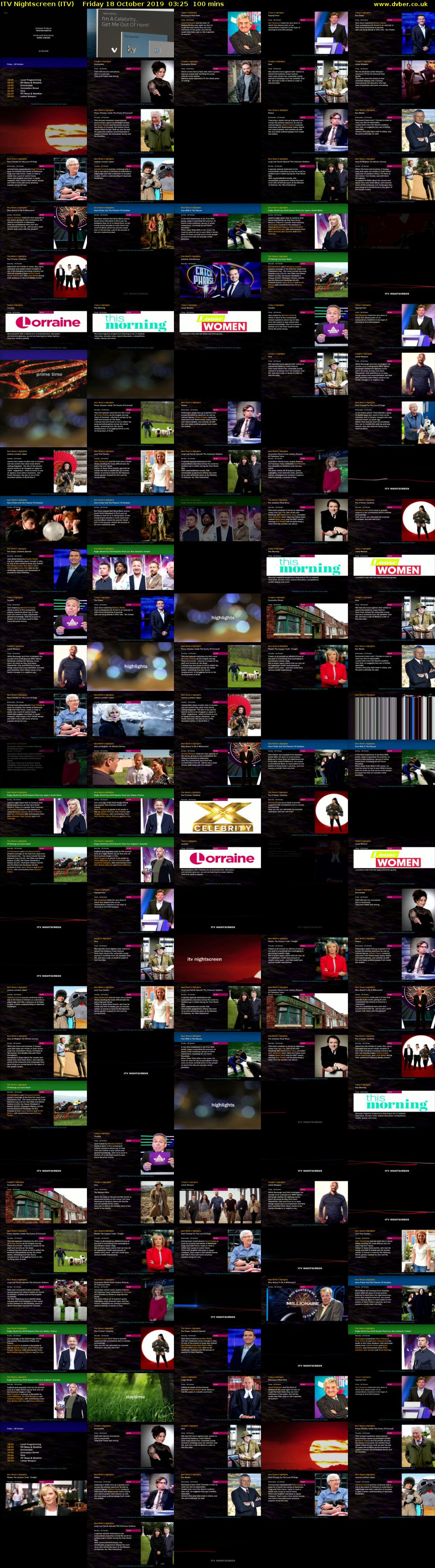 ITV Nightscreen (ITV) Friday 18 October 2019 03:25 - 05:05