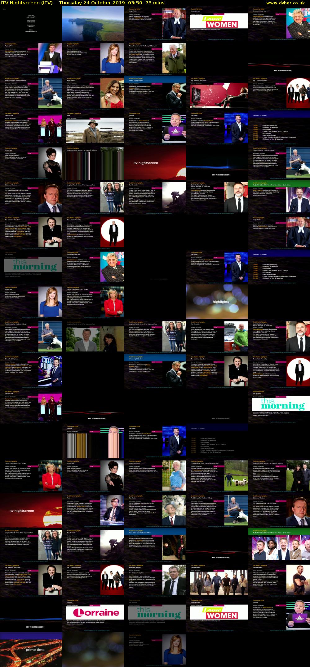 ITV Nightscreen (ITV) Thursday 24 October 2019 03:50 - 05:05