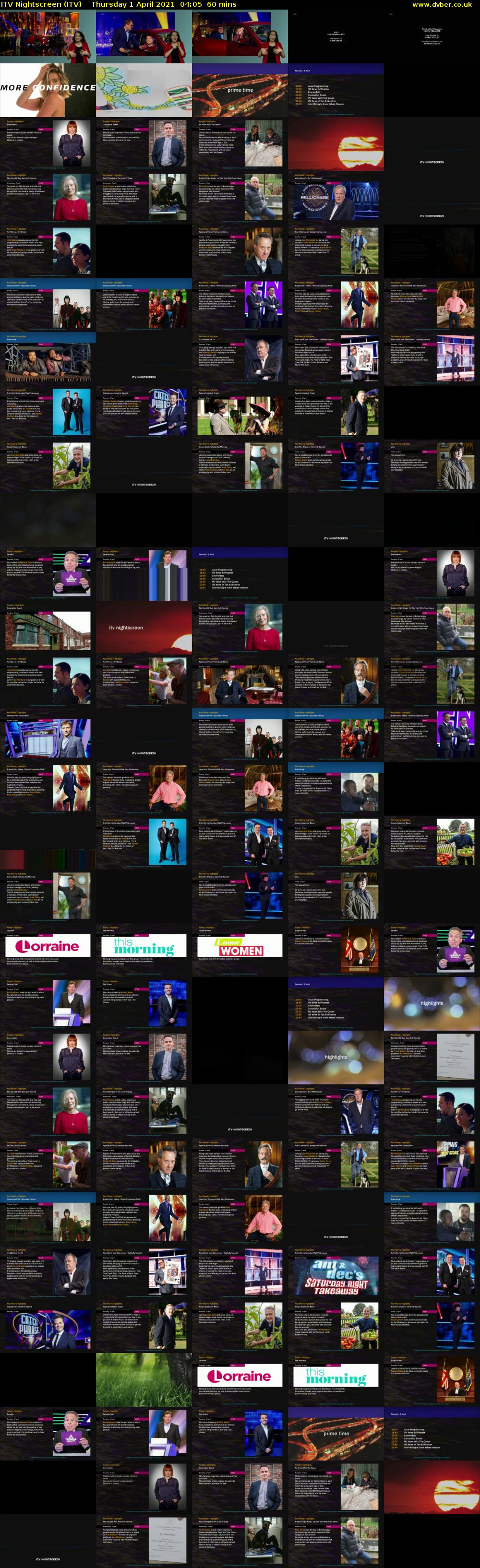 ITV Nightscreen (ITV) Thursday 1 April 2021 04:05 - 05:05