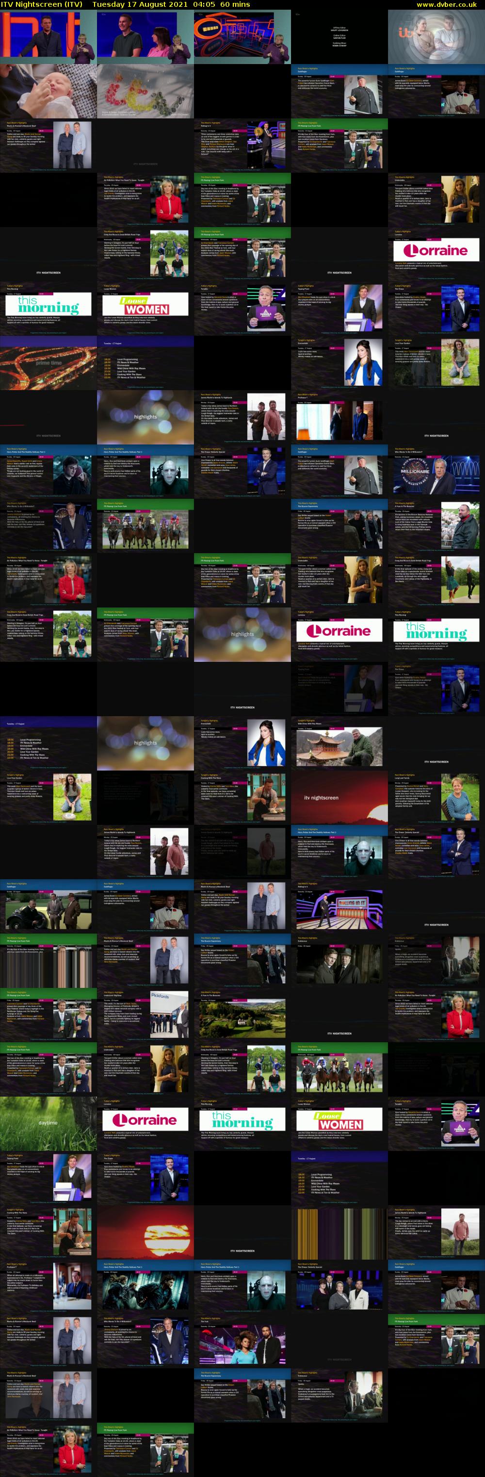 ITV Nightscreen (ITV) Tuesday 17 August 2021 04:05 - 05:05