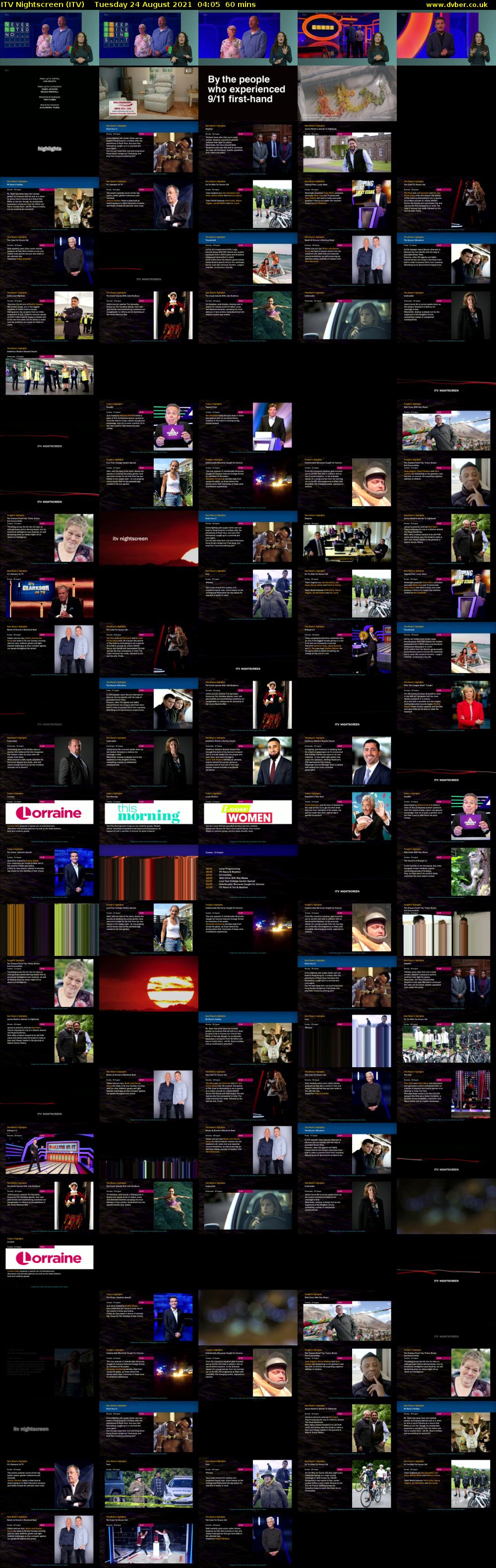 ITV Nightscreen (ITV) Tuesday 24 August 2021 04:05 - 05:05