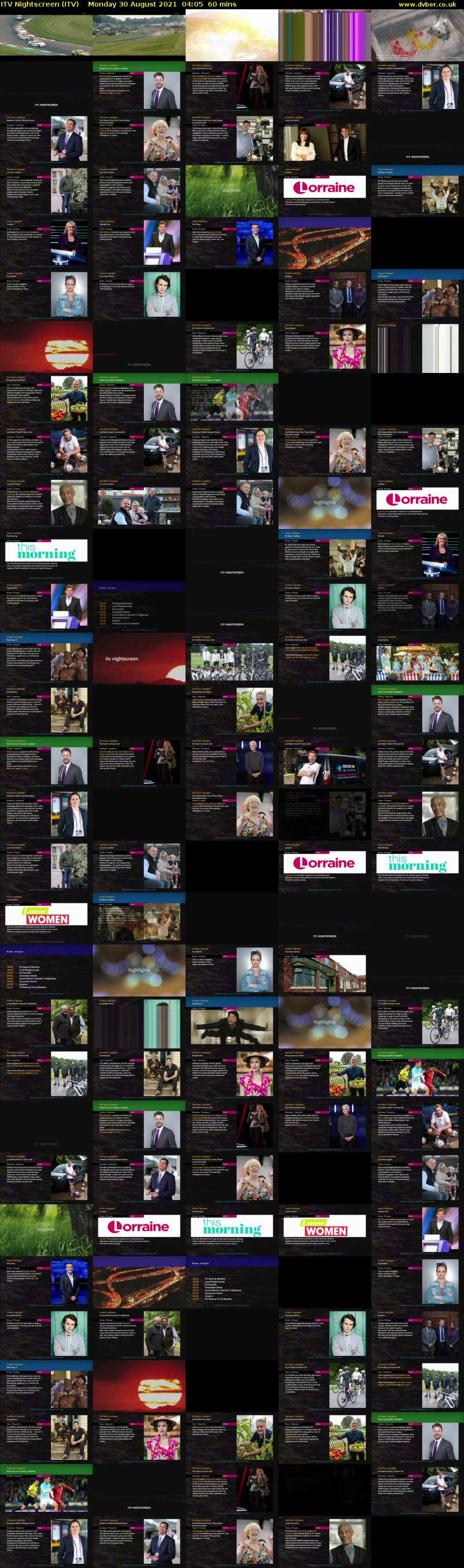ITV Nightscreen (ITV) Monday 30 August 2021 04:05 - 05:05