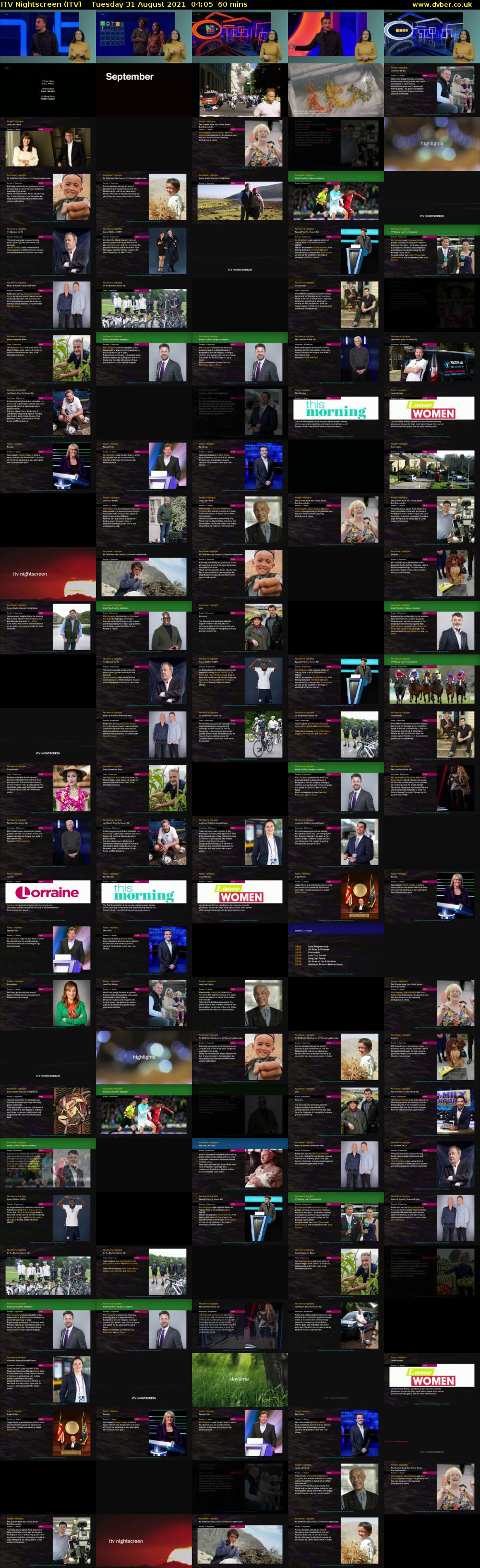 ITV Nightscreen (ITV) Tuesday 31 August 2021 04:05 - 05:05