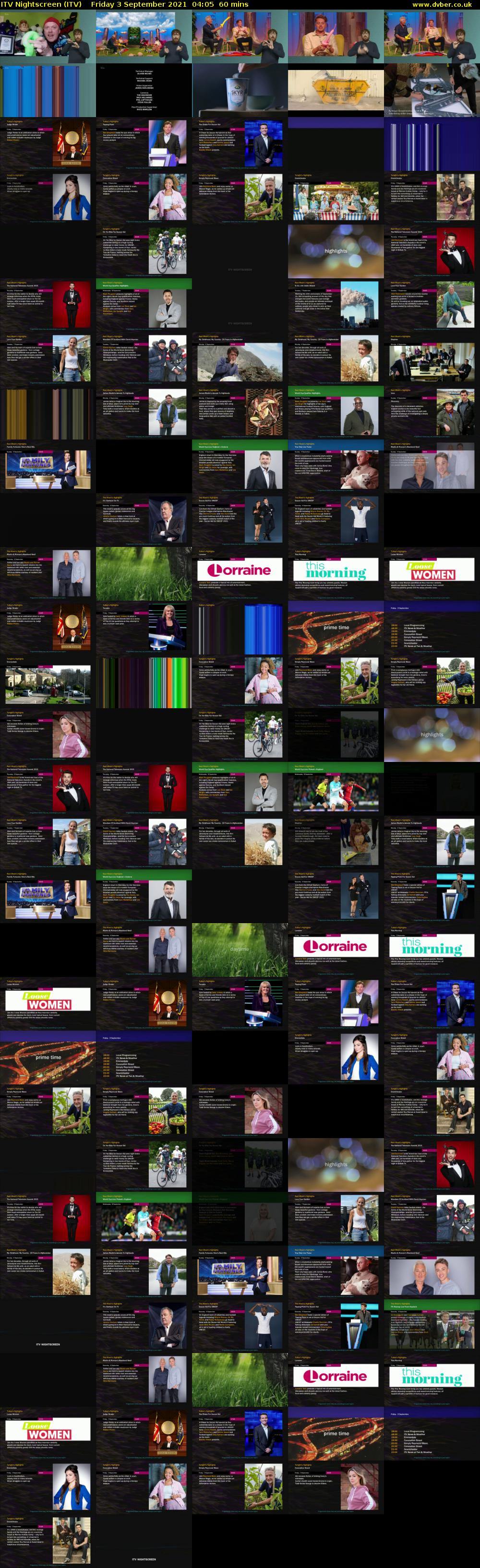 ITV Nightscreen (ITV) Friday 3 September 2021 04:05 - 05:05