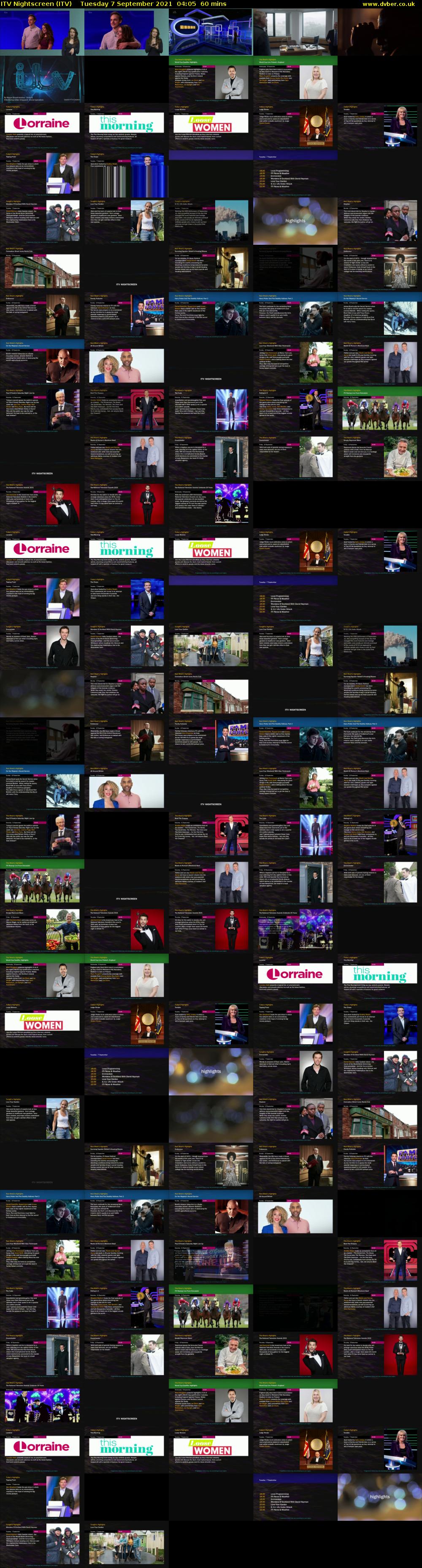 ITV Nightscreen (ITV) Tuesday 7 September 2021 04:05 - 05:05