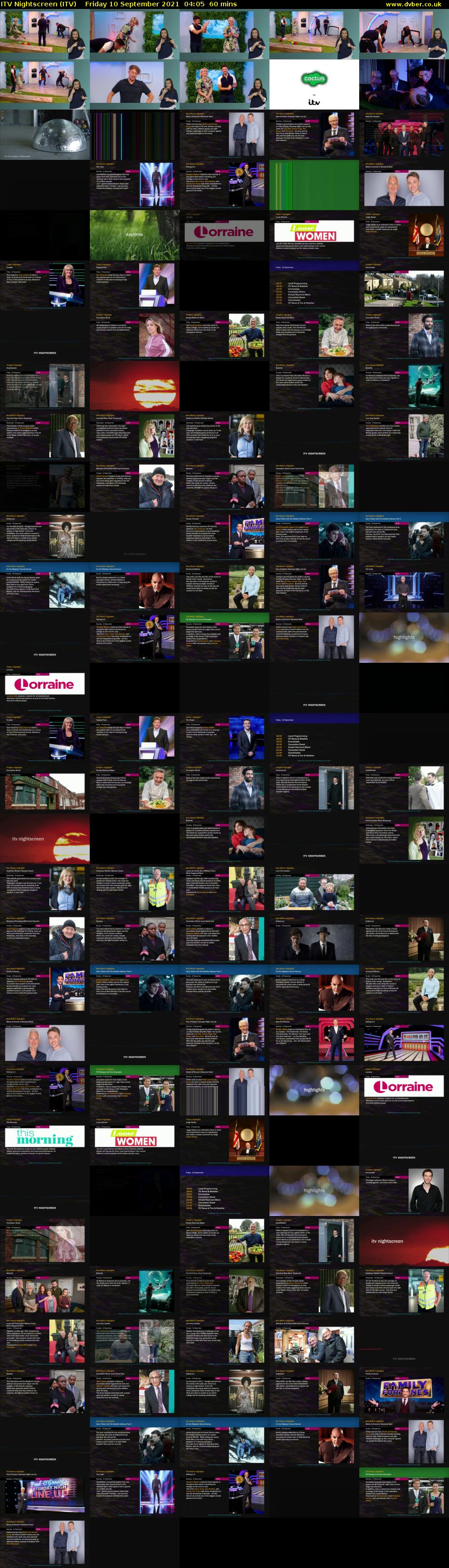 ITV Nightscreen (ITV) Friday 10 September 2021 04:05 - 05:05