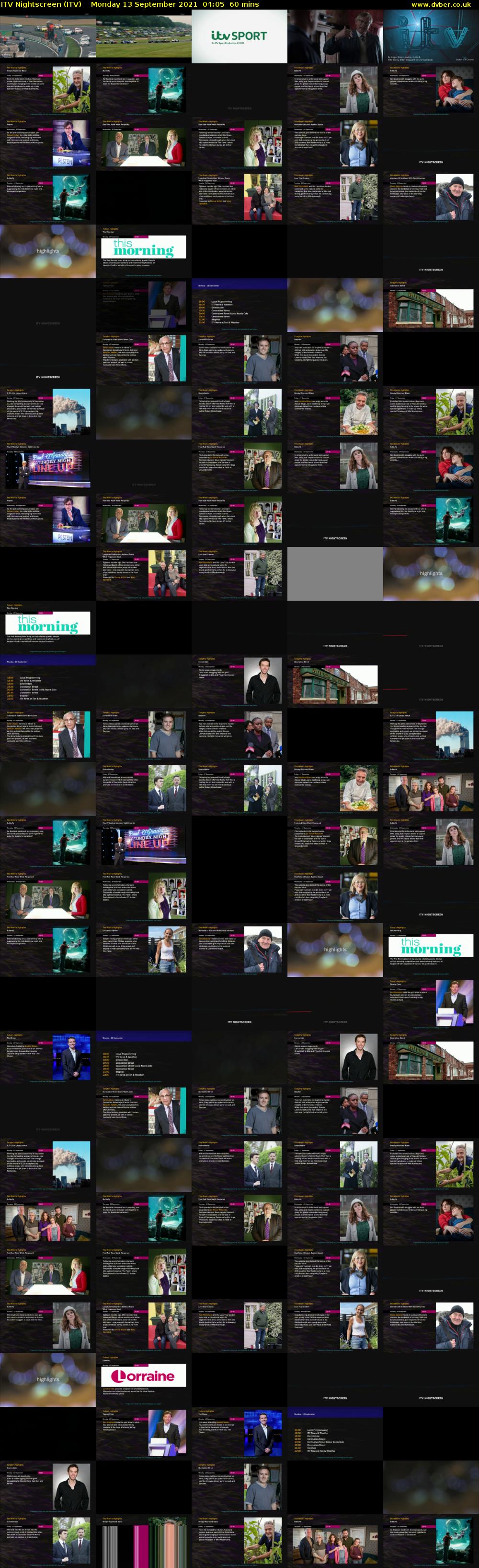 ITV Nightscreen (ITV) Monday 13 September 2021 04:05 - 05:05