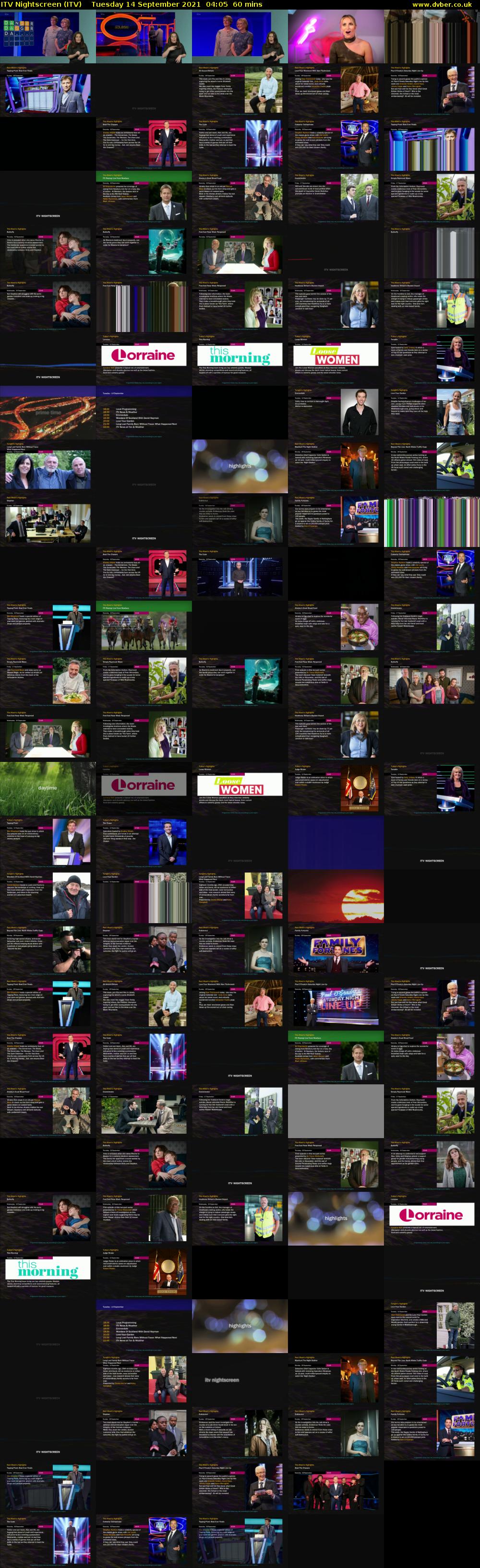 ITV Nightscreen (ITV) Tuesday 14 September 2021 04:05 - 05:05