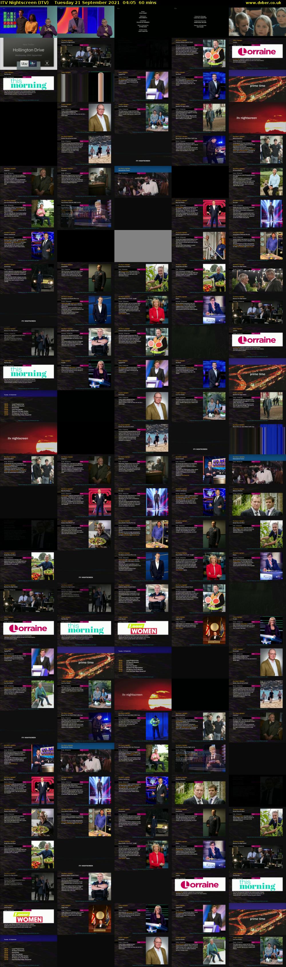 ITV Nightscreen (ITV) Tuesday 21 September 2021 04:05 - 05:05