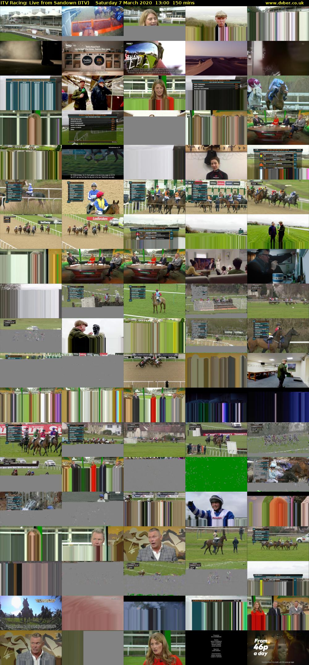 ITV Racing: Live from Sandown (ITV) Saturday 7 March 2020 13:00 - 15:30