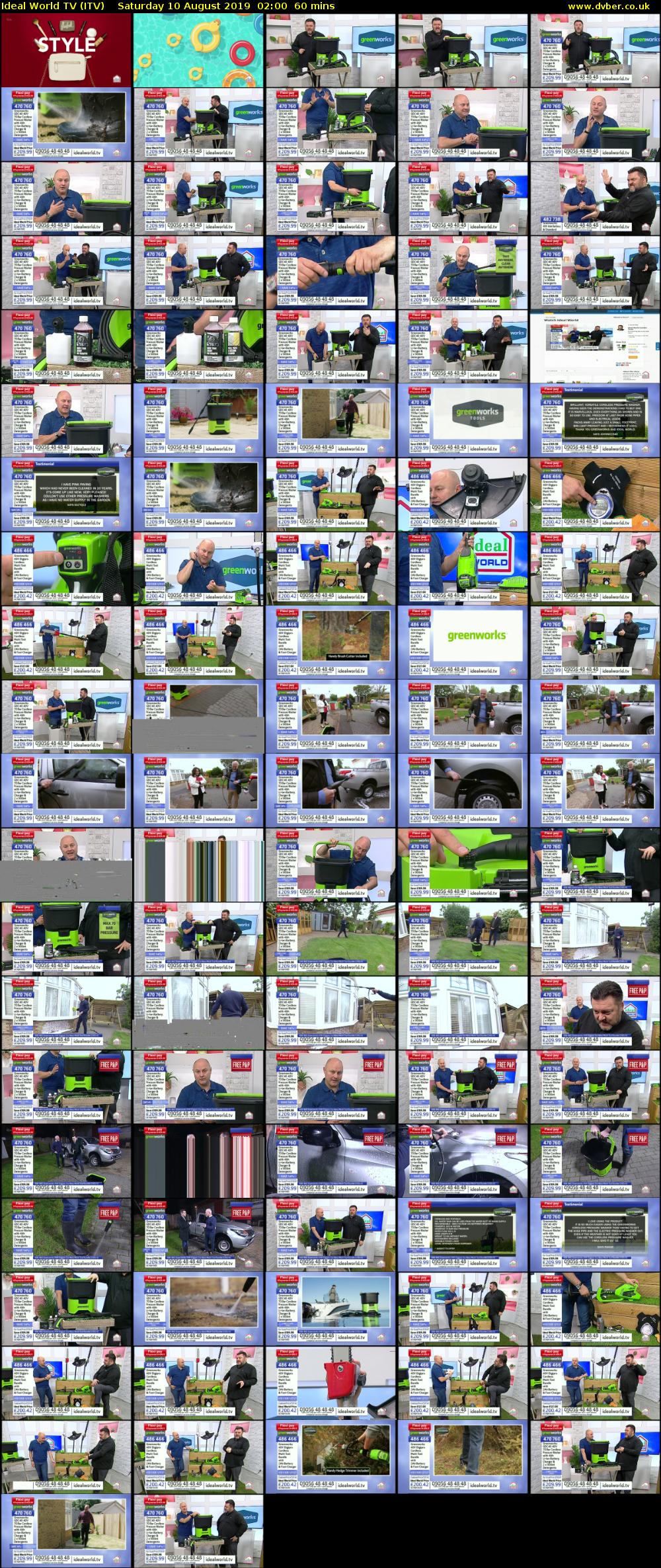 Ideal World TV (ITV) Saturday 10 August 2019 02:00 - 03:00