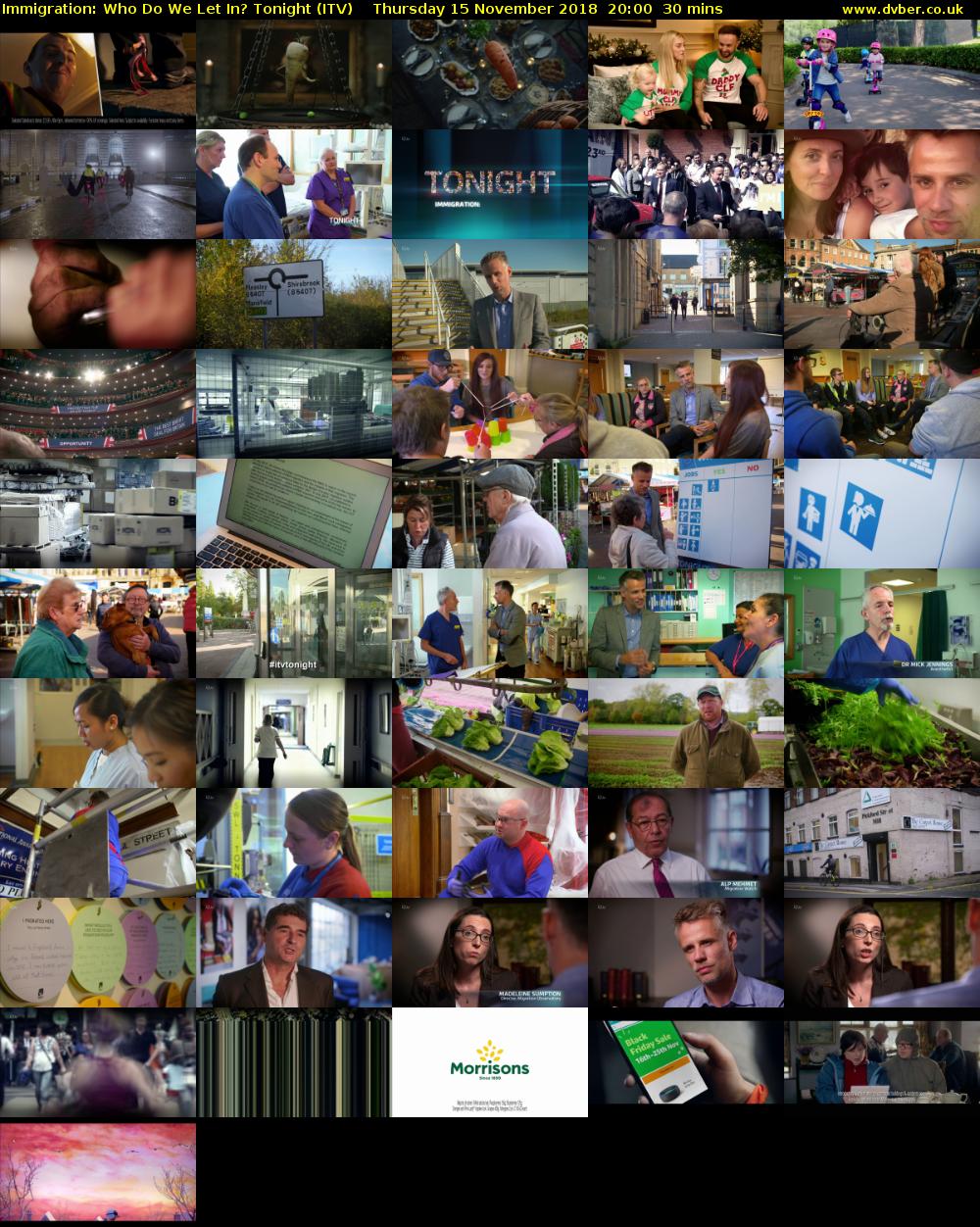 Immigration: Who Do We Let In? Tonight (ITV) Thursday 15 November 2018 20:00 - 20:30
