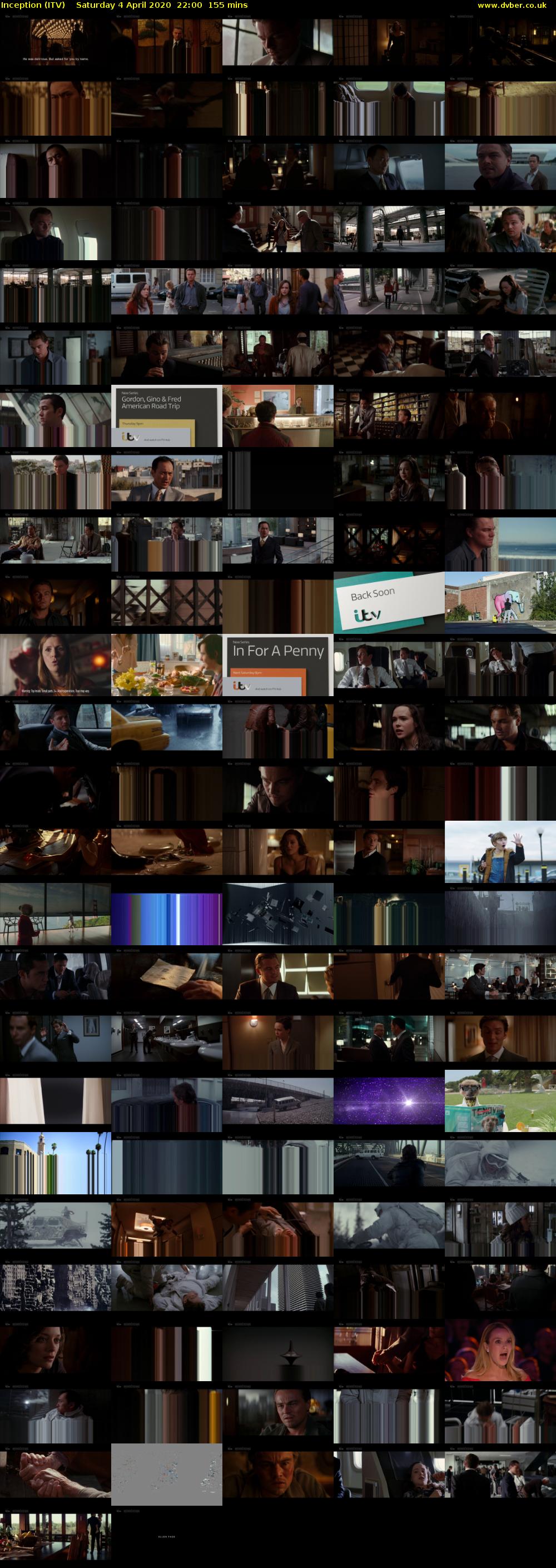 Inception (ITV) Saturday 4 April 2020 22:00 - 00:35