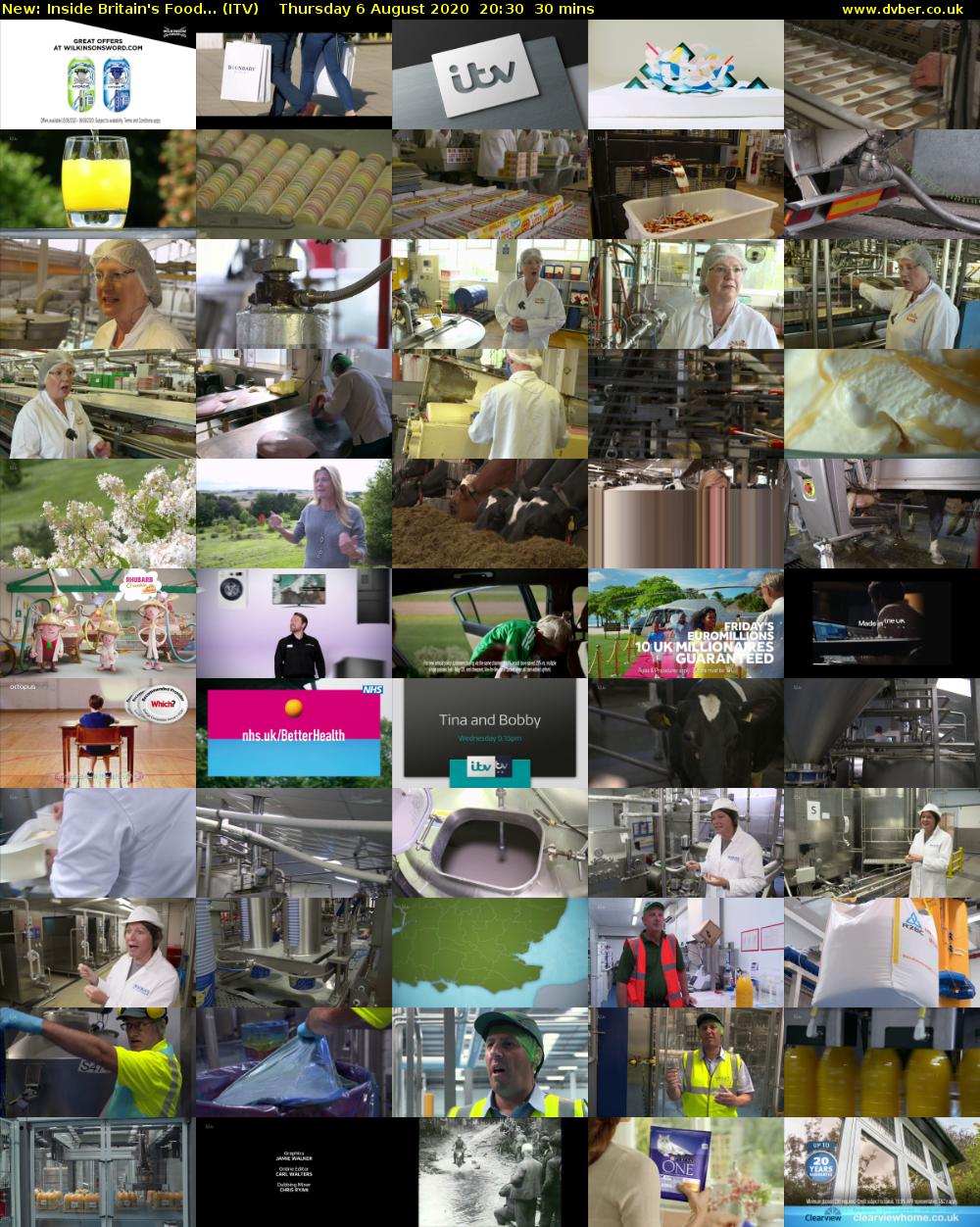 Inside Britain's Food... (ITV) Thursday 6 August 2020 20:30 - 21:00
