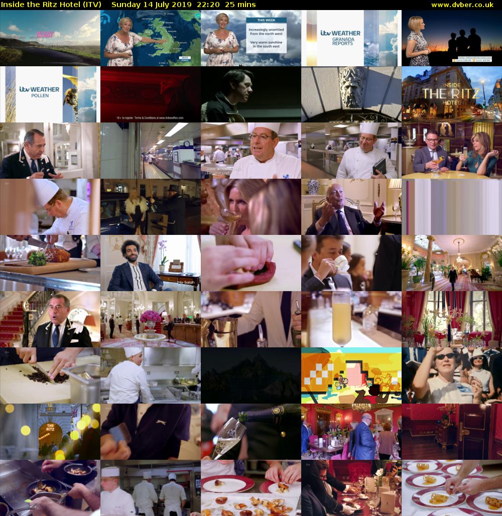 Inside the Ritz Hotel (ITV) Sunday 14 July 2019 22:20 - 22:45