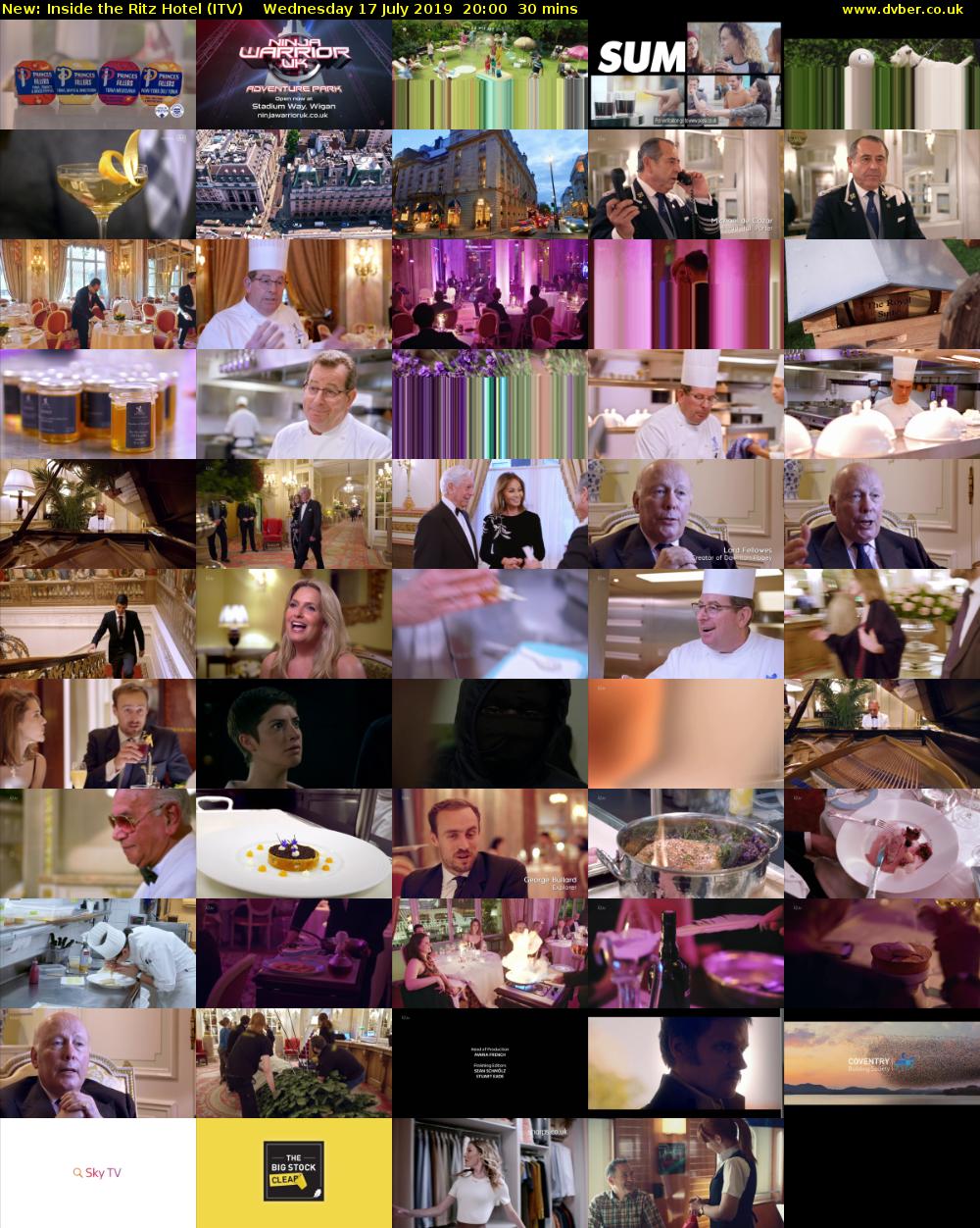 Inside the Ritz Hotel (ITV) Wednesday 17 July 2019 20:00 - 20:30