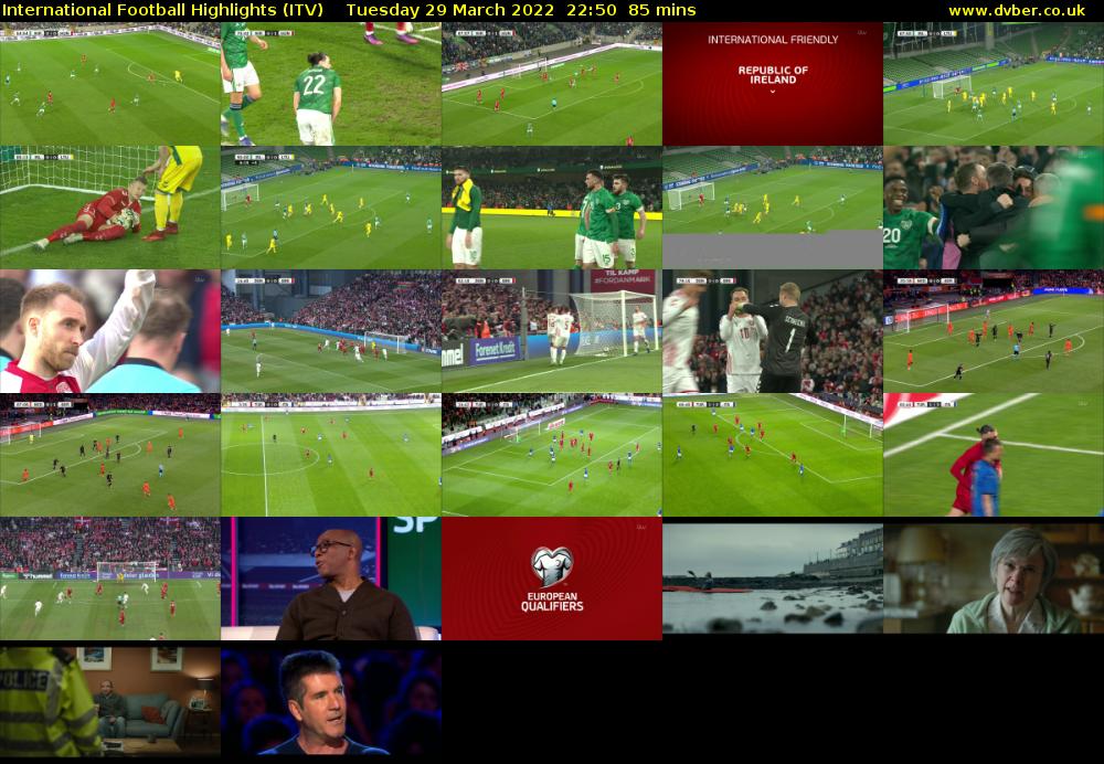 International Football Highlights (ITV) Tuesday 29 March 2022 22:50 - 00:15