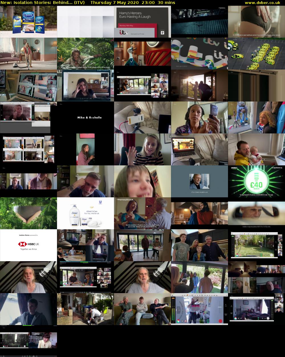 Isolation Stories: Behind... (ITV) Thursday 7 May 2020 23:00 - 23:30