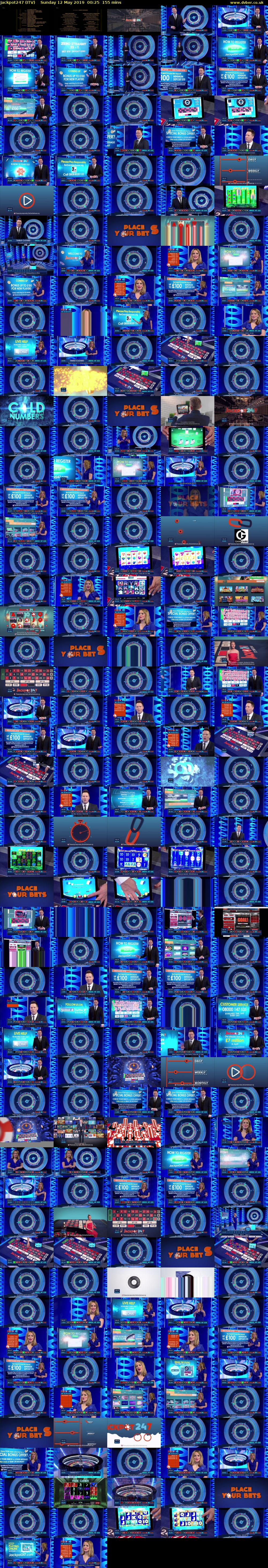 Jackpot247 (ITV) Sunday 12 May 2019 00:25 - 03:00