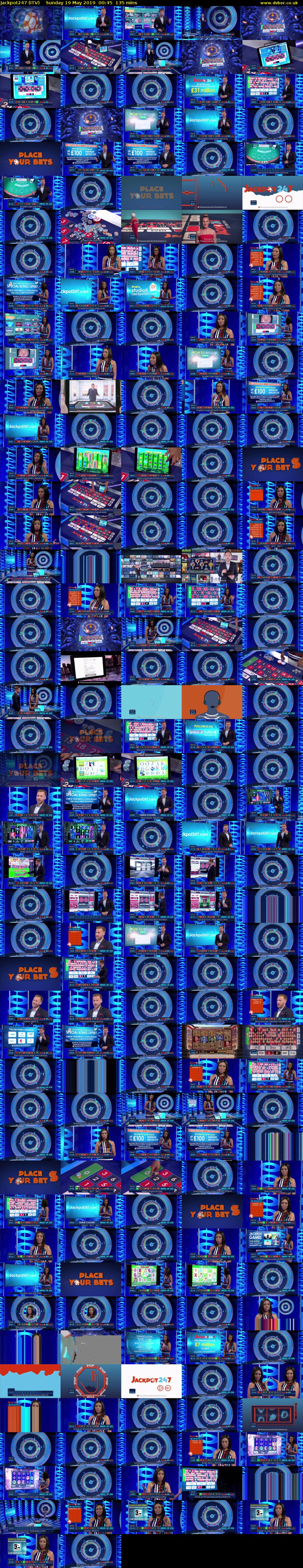 Jackpot247 (ITV) Sunday 19 May 2019 00:45 - 03:00
