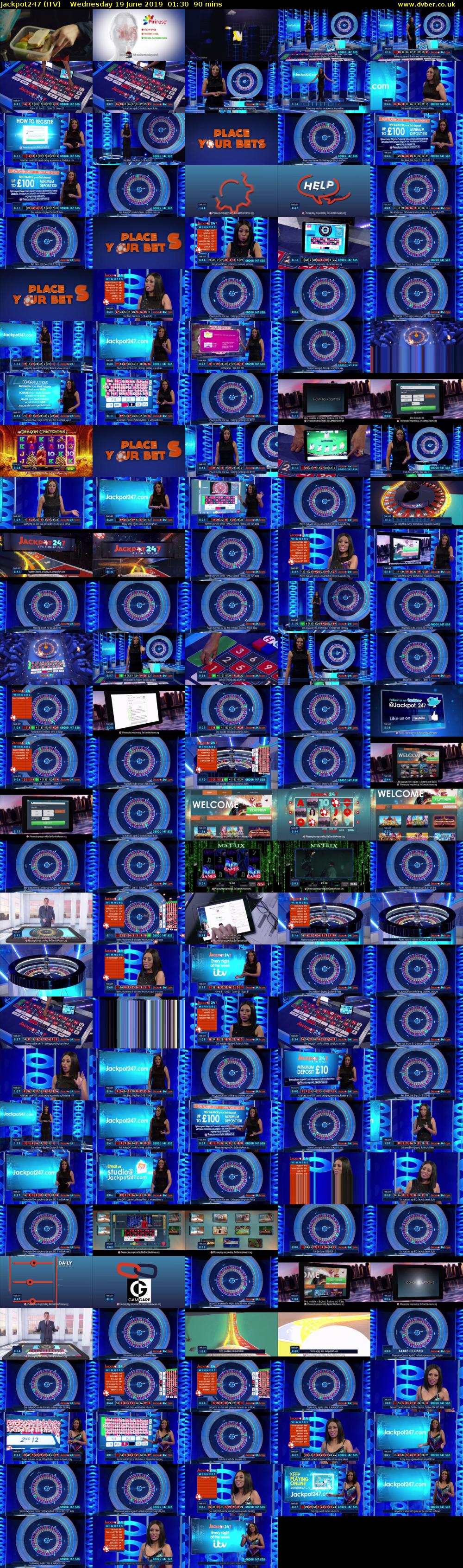 Jackpot247 (ITV) Wednesday 19 June 2019 01:30 - 03:00