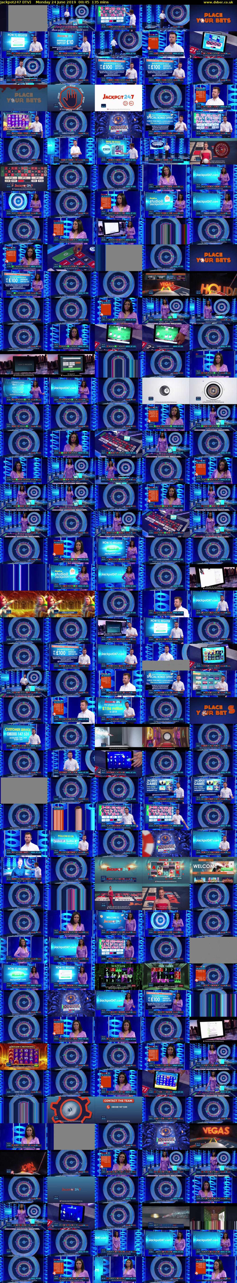 Jackpot247 (ITV) Monday 24 June 2019 00:45 - 03:00