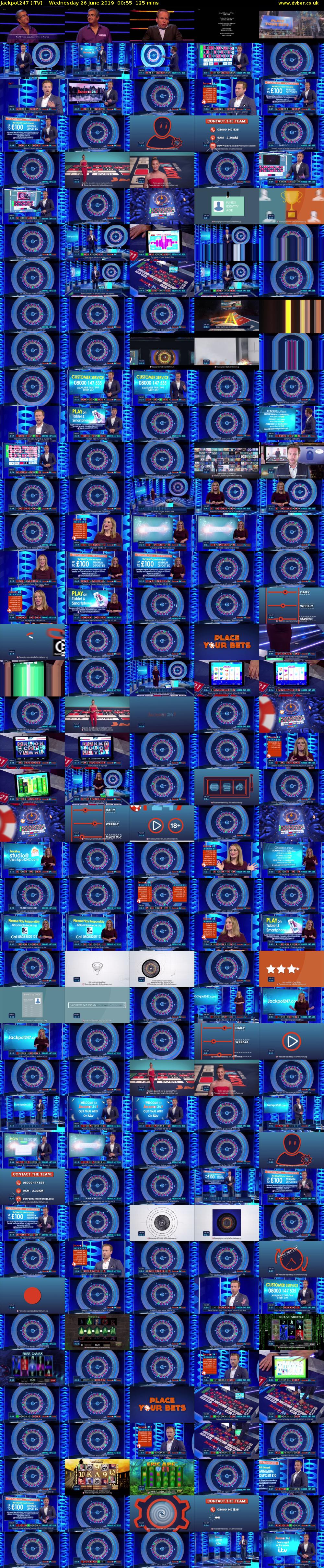 Jackpot247 (ITV) Wednesday 26 June 2019 00:55 - 03:00