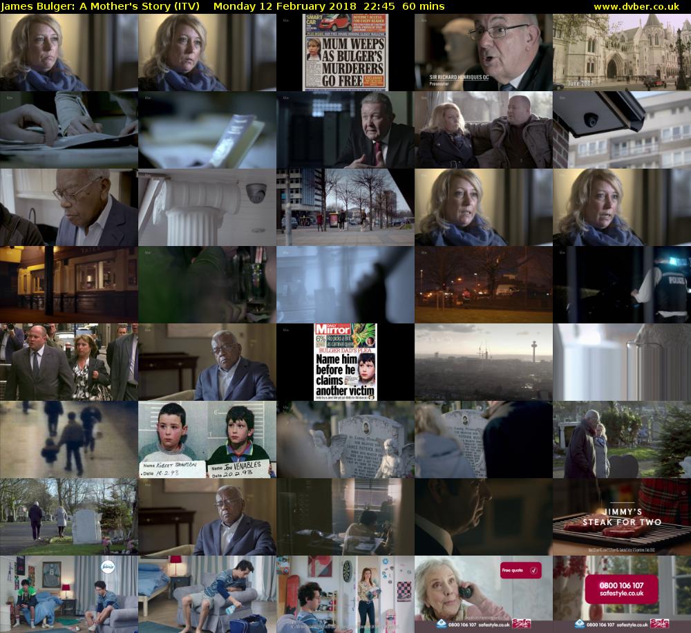 James Bulger: A Mother's Story (ITV) Monday 12 February 2018 22:45 - 23:45